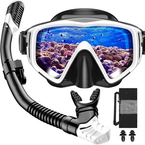 Kit de Máscara de Snorkel con Snorkel de Talla Única, Vidrio Templado, Silicona, Equipo de Natación para Adultos - Product Image 4