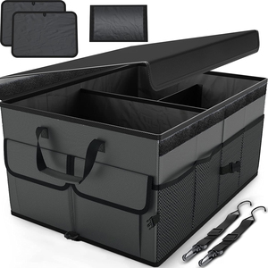 Organizzatore per auto pieghevole Multi scomparto personalizzato di fabbrica organizzatore per bagagliaio SUV borsa Organizer per sedile posteriore dell'auto con tasca - Product Image 2