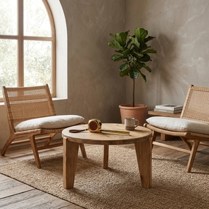 The Anya <b>Round</b> Coffee <b>Table</b> measures 60 cm in diameter, featuring a sleek design that combines elegance and functionality. - Product Image 1