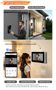 Videoportero de 7 Pulgadas con Pantalla Táctil IPS HD de 1024*600, 2 Cables, Multi-idioma, IP65 Impermeable, Detección de Movimiento, App Tuya, 10 Tonos de Llamada, Solo Llamadas - Product Image 4