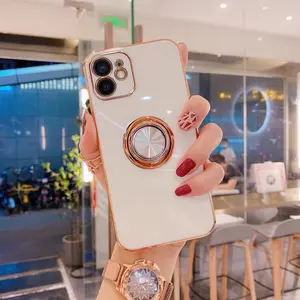 Plating Magnetic Ring Holder foriphone 14 Phone Case