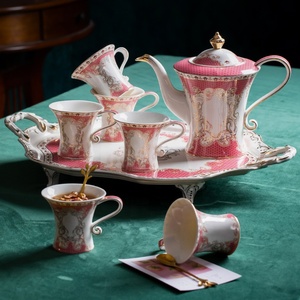 Customized British Pink Afternoon <b>Tea</b> <b>Set</b> Ceramic Coffee and <b>Tea</b> <b>Set</b> - Product Image 1