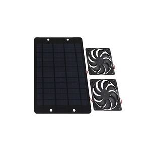 Hot Sale 10 W12v Dual Fan Tragbarer Haustier-Abluft ventilator New Energy Solar Electric für die Pferde pflege - Product Image 3