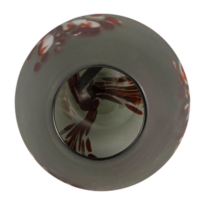 Vaso in Vetro Satinato con Dettagli Rossi Artistici, Vaso Decorativo per Fiori per Arredamento Soggiorno - Product Image 6
