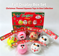 Balle anti-stress de Noël à presser, jouet sensoriel souple et moelleux DIY (visage, bonhomme de neige, Père Noël, renne) – Cadeaux de fêtes