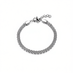 Pulsera de Moda Amy Amy P2057 para Mujer, Cadena de Acero Inoxidable, Plateada, Estilo Clásico, Joyería de Regalo - Product Image 4