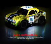 AiJH Voiture de course Rc 27Mhz avec lumières LED froides Mode voiture à quatre roues motrices Véhicule télécommandé Jouets