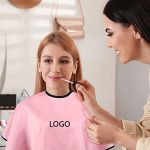 Promotion de Salon de beauté bavoir cosmétique court antistatique <span class=keywords><strong>femme</strong></span> maquillage Cape avec Logo - Product Image 6