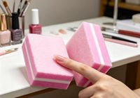 Blok Penggosok Kuku Mini Sekali Pakai Spons Mini Dua Sisi 100 180 Grit Untuk Salon atau Rumah