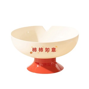 Plato de Frutas con Base Elevada de Plástico, Decoración para el Hogar, Tazón para Aperitivos con Base Roja para Usar en la Sala de Estar o Mesa de Centro - Product Image 5
