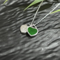 Pendentif en jadéite birmane de qualité naturelle A, pendentif en jadéite birmane en forme de cœur, pendentif en jadéite pour femme, cadeau (avec NGTC)
