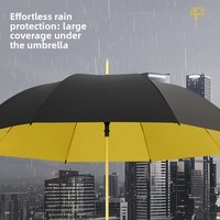Parapluie de golf pour homme en fibre intégrale, renforcé, épaissi, entièrement automatique, à long manche, double usage, protection UV, coupe-vent