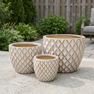Meilleures ventes : magnifique ensemble de 3 pots de fleurs en céramique émaillée pour intérieur et jardinières en terre cuite pour la décoration de la maison, du jardin et des pépinières - Product Image 3