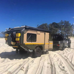 Nouvelle conception de caravane pop-top avec double espace extensible, remorque de voyage avec frein électrique pour le camping tout-terrain - Product Image 6