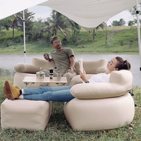 Sofá Inflable Automático Portátil, Plegable, Ultraligero, Moderno, para Viajes al Aire Libre, Diseño Ergonómico, Material de PVC/ABC