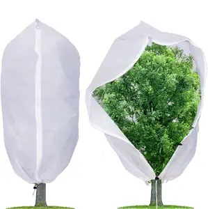 2 packs de protecteurs d'arbre réutilisables pour plantes de jardin, arbustes pour temps froid avec fermeture à glissière et cordon de serrage