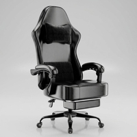 Chaise de jeu ergonomique pour adultes en cuir PU respirant, réglable en hauteur, avec vérin à gaz traditionnel à 2 étapes et ressorts ensachés
