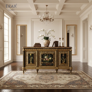 Consola Dorada con Diseño Floral de <span class=keywords><strong>Savoy</strong></span> |   Mueble de Entrada Clásico Americano de Lujo de EKAR FURNITURE - Product Image 3