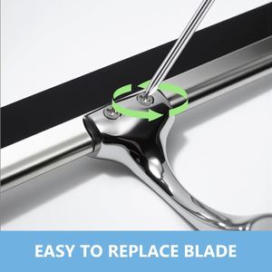 Stainless Steel Eco-Friendly Shower Squeegee with Long Handle and Extension Pole for <b>Window</b> Glass Floor & Car Use - Product Image 4