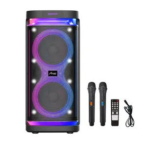 Alto-falantes inteligentes de entrada múltipla para DJ, preço de atacado duplo de 6,5 polegadas 40 W, baixo para festas e DJ, luzes portáteis para uso ao ar livre, karaokê, sem fio, alta fidelidade e hifi