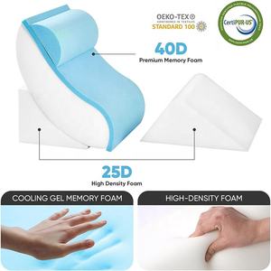 Juego de Almohadas de Cuña Multiusos Personalizadas de 4 Piezas, Espuma Viscoelástica con Fundas Extraíbles, Perfectas para <span class=keywords><strong>Embarazo</strong></span>/Postoperatorio/Reflujo Ácido - Product Image 3