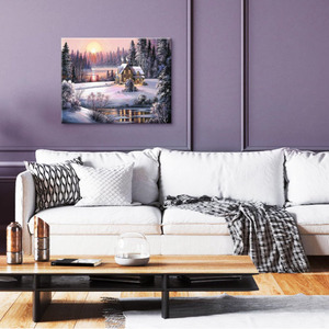 <span class=keywords><strong>Paisajes</strong></span> <span class=keywords><strong>Nevados</strong></span> Navideños, Pintura por Números con Pincel Completo, Pintura Acrílica, Pintura al Óleo Hecha a Mano - Product Image 2