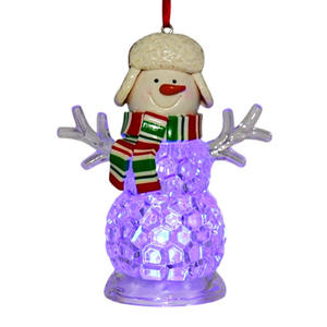 하이 퀄리티 크리스마스 Led 조명 크리스탈 산타/눈사람 크리스마스 장식 매달려 모자와 귀여운 눈사람 홈 축제 장식 - Product Image 2
