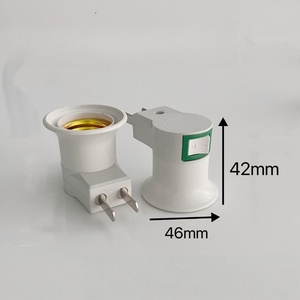 E27 nhựa vít giữ đèn vuông ổ cắm di động với chuyển đổi tường Plug-in chuyển đổi ống chân phẳng an toàn - Product Image 4