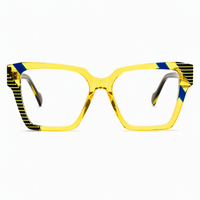 Lunettes unisexes pour adultes Resda 2026, monture carrée élégante, en acétate laminé de haute qualité, transparentes, classiques, polyvalentes, décoratives