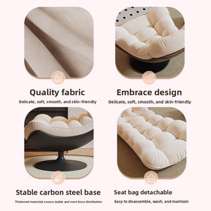 Lazy Sofa <strong>Chair</strong> Rotating Eggshell Velvet Chaise <strong>Lounge</strong> Modern Minimalism Living Room Recliner Eco-Friendly <strong>Small</strong> Apartment - Product Image 5