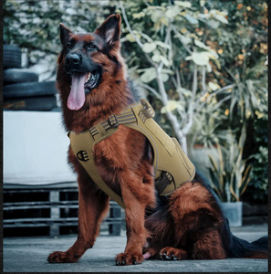 Harnais de dressage réfléchissant anti-traction pour <span class=keywords><strong>chien</strong></span>, tactique, imperméable, avec poche, pour bouledogues français et chiens berleurs allemands - Product Image 4