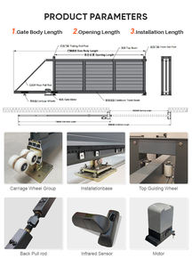 औद्योगिक प्रवेश और आउटडोर उपयोग के लिए आधुनिक डिजाइन पर्यावरण के अनुकूल सुविधाओं के साथ स्वचालित कैंटिलीवर स्लाइडिंग गेट - Product Image 3