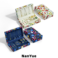Boîte à bijoux rectangulaire de Noël multi-compartiments pour colliers, boucles d'oreilles, bagues, emballage cadeau personnalisé, vente en gros