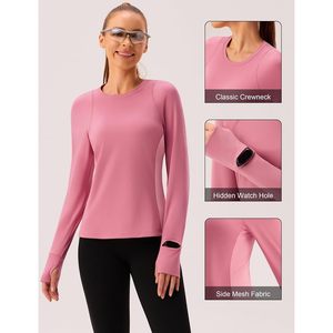 Haut de sport ajusté à manches longues pour femme FOXA, en polyester uni, pour la gym, le yoga, la course à pied et l'entraînement, design sans couture - Product Image 3