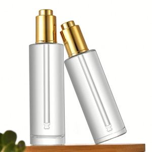 20ml 30ml 50ml Clear Frosted Gold Silver Top Glass <b>Dropper</b> <b>Bottle</b> for Cosmetic Packaging - Product Image 3
