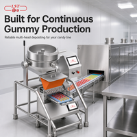 Machine de dépose de bonbons gélifiés et chocolatés, dosage 1-4,5g, 10 buses, écran tactile PLC automatique, trémie 12L