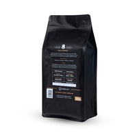 Kantong Kopi Aluminium Flat Bottom 125g 250g Dengan Katup dan Resleting, Dapat Disegel Ulang, Cetak Custom, Laris Terjual