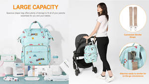 Sac à langer imperméable de haute qualité, imprimé avec des couleurs vives, multi-capacité, pour l'extérieur, pour filles et femmes, échantillon gratuit - Product Image 6