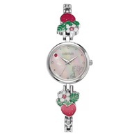 Asli Disney Berlisensi PIXAR Toy Story Strawberry Bear Tas Wanita Jam Tangan Anak Kartun Lucu Digital Quartz Alloy Kotak Hadiah Boneka