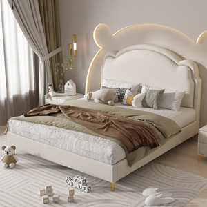 Giường đơn cho cô gái cao cấp vải & Rắn gỗ lên-bao bọc với đệm sang trọng đơn giản thắp sáng Enfant trẻ em giường - Product Image 4