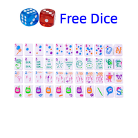 Tuiles de Mahjong Américaines de Luxe en Acrylique, Modernes, Blanches, Couleur Personnalisée, Durables, Écologiques, Portables, Peintes à la Main, Meilleur Cadeau pour Maman, Voyage