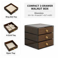 Multi Drawer Jewelry Box Large Capacity Wooden Jewellery Storage Organizer With Removable Velvet Trays