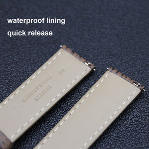 HUANLONG Correas de reloj suaves de piel de vaca de alta calidad cosidas resistentes al desgaste correas de reloj de cuero genuino de liberación rápida - Product Image 2