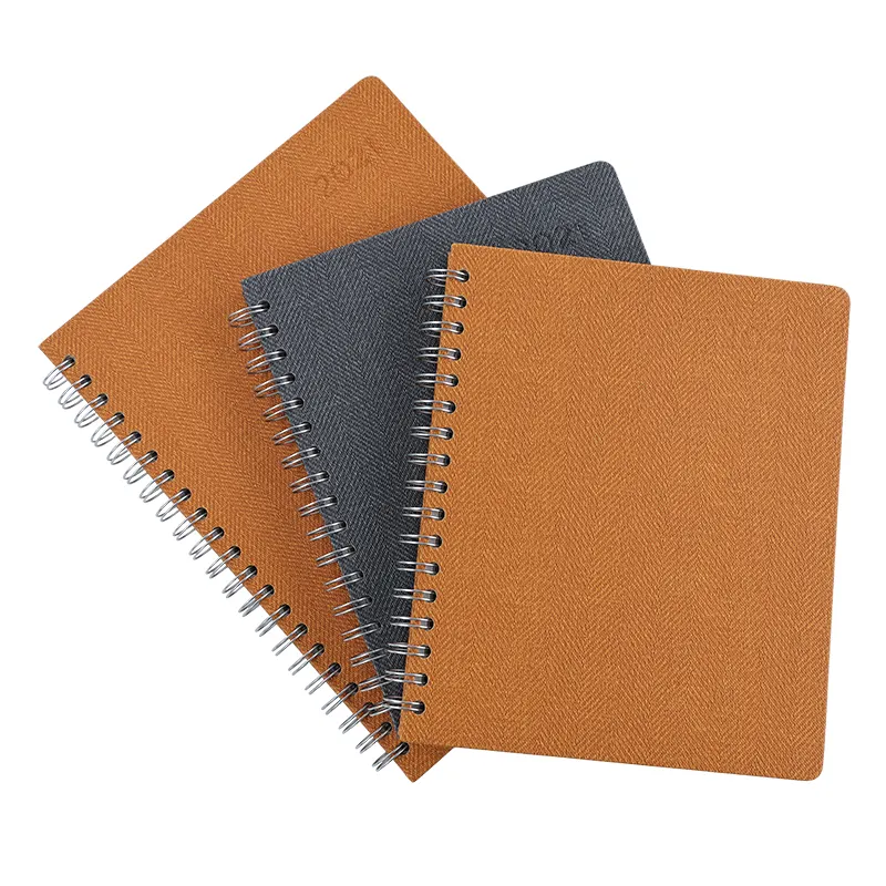 A5b5 cuộn dây đôi notepad hiệu quả 2024 Hướng dẫn sử dụng Loose-Leaf Ring máy tính xách tay bìa màu in logo xoắn ốc lưới hàng tuần kế hoạch