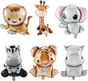 New Jungle Safari Globos de <span class=keywords><strong>cumpleaños</strong></span> Juego de 6 globos de aluminio para niños y niñas con diseños de animales y <span class=keywords><strong>Feliz</strong></span> <span class=keywords><strong>cumpleaños</strong></span> - Product Image 1