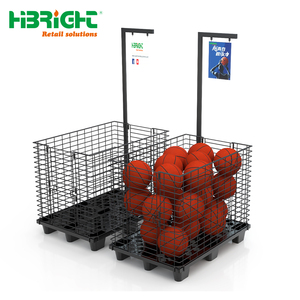 Retail Store Promotional Display Bin with Signage Holder <b>Grid</b> <b>Wire</b> Pallet Cage for Bulk Ball and Toy Merchandise - Product Image 4