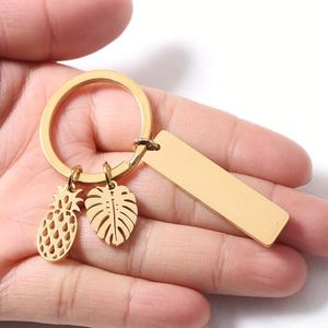 Llavero Personalizado con Logotipo Grabado en Placa de Oro, Diseño de Piña Hawaiana, para Fabricación de Joyería, Llavero con Letra - Product Image 3