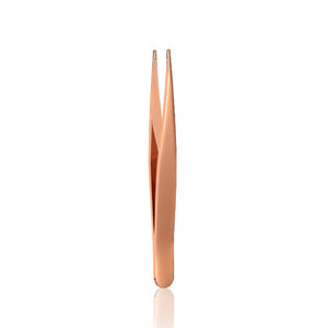 Juego de Pinzas para Cejas Color Oro Rosa con Estuche de Viaje, Punta Inclinada de Acero Inoxidable para Depilación Facial y de Vello Encarnado - Product Image 4