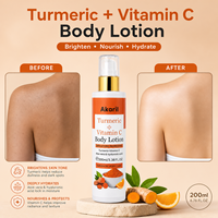 Lotion Corporelle Éclaircissante et Nourrissante Akaril au Collagène de Riz, Curcuma, Vitamine C et Acide Hyaluronique