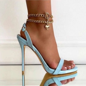 Back Strap Ankle Chain Breathable Spring Summer Open Toe High Heeled Sexy Outdoor Pumps <b>Shoes</b> 2021 Latest - Product Image 4